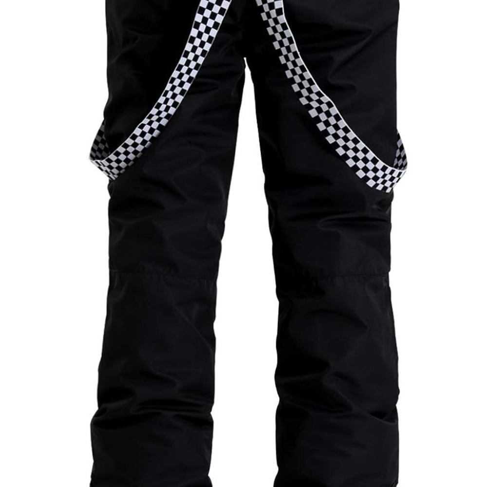 SMN Ski Pants Snow Snowboarding Checkered Suspenders